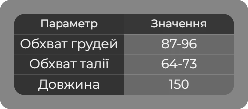 Таблица размеров
