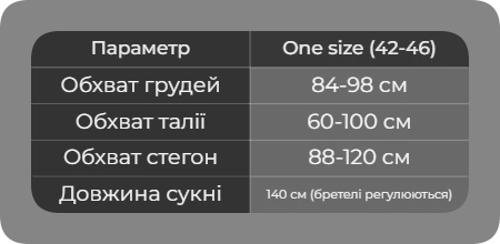 Таблица размеров Таблица размеров